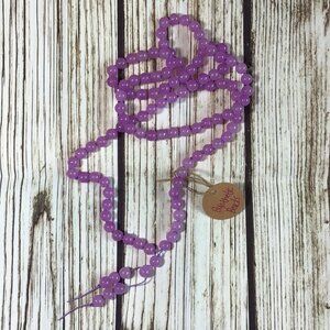Purple 8mm Plastic Bead Handmade Beaded Mala Necklace
